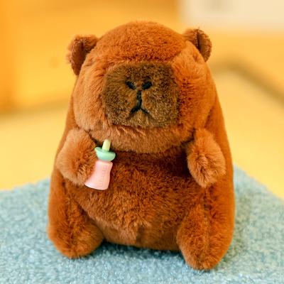 Chaveiro Capivara de Pelúcia Kawaii Pingente Decorativo para Mochila Ornamentos Pendurados Chaveiro de Carro Brinquedo de Boneca Fofa Presente de Aniversário para Crianças