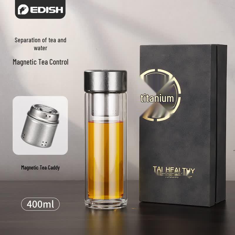 Yidish edish Titanium Glass Tea Cup 400ml