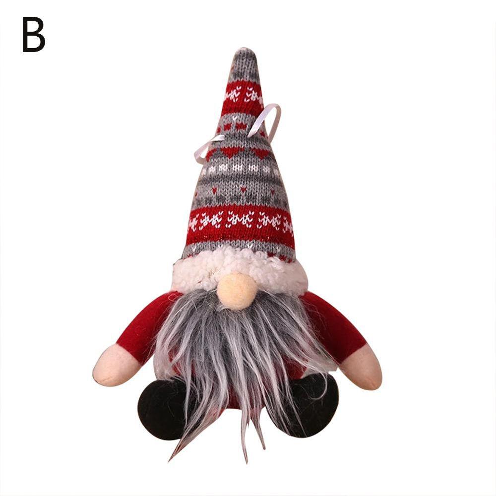 

Cute Home Decor Kids Gifts Xmas Tree Hanging Pendant Christmas Ornament Plush Gnome Doll B