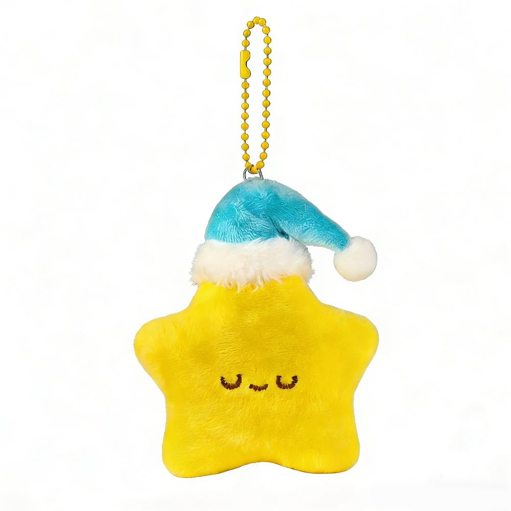 Good Luck Plush Star Keychain Cute Wishing Star Pendant Best Wishes Pentagram Lanyard Friendship
