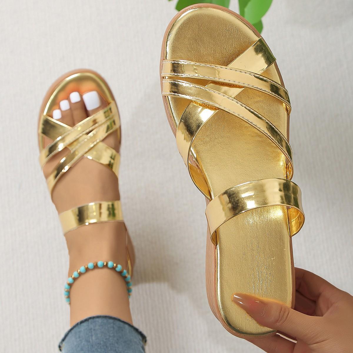 

Модные и минималистичные сандалии, новые летние повседневные универсальные женские тапочки с плоской подошвой 36