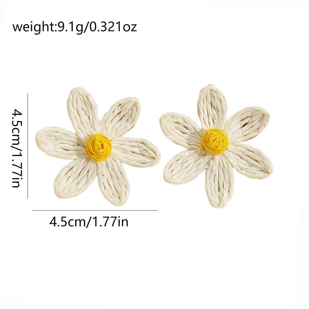 Weaving Flower Earrings For Women, Niche Flower Petals Bohemian Vacation Style Jewelry Gift