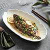 Elegant Oval Ceramic Fish Plate