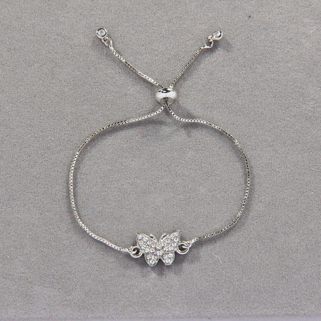 Elegant Crystal Butterfly Bracelet for Women: Adjustable Pull-String, Fashionable Jewelry Inspired by Southeast Asian Style