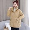 Large size cotton clothes women's fat mm winter short new fashion stand-up collar love embossed loose cotton-padded coat