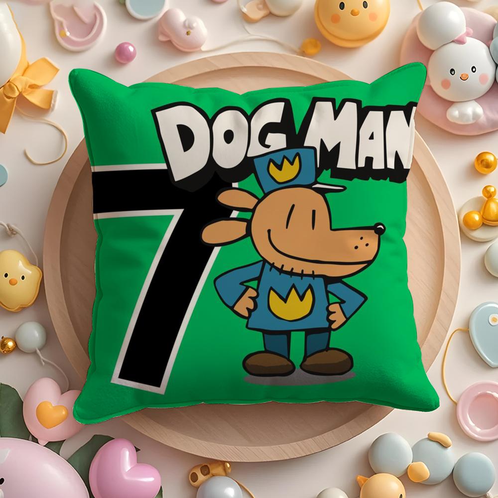 Comic Cartoon Dogmans Pillow Case Soft Plush Fabric Double-Sided Printed Cushion Cover Warm Winter Sofa Pillow Case