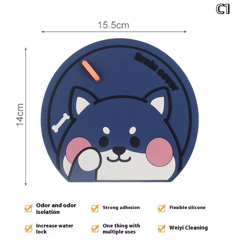 Sewer Floor Drain Cover Deodorizer Bathroom Silicone Deodorant Mat Thickening Kitchen Toilet Toilet Insect-Proof Floor Drain Mat