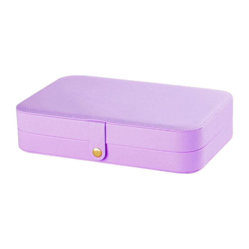 PU Leather Small Jewelry Box Convenient Jewellery Organizer with Dividers Elegant Earrings Necklaces Holder Case