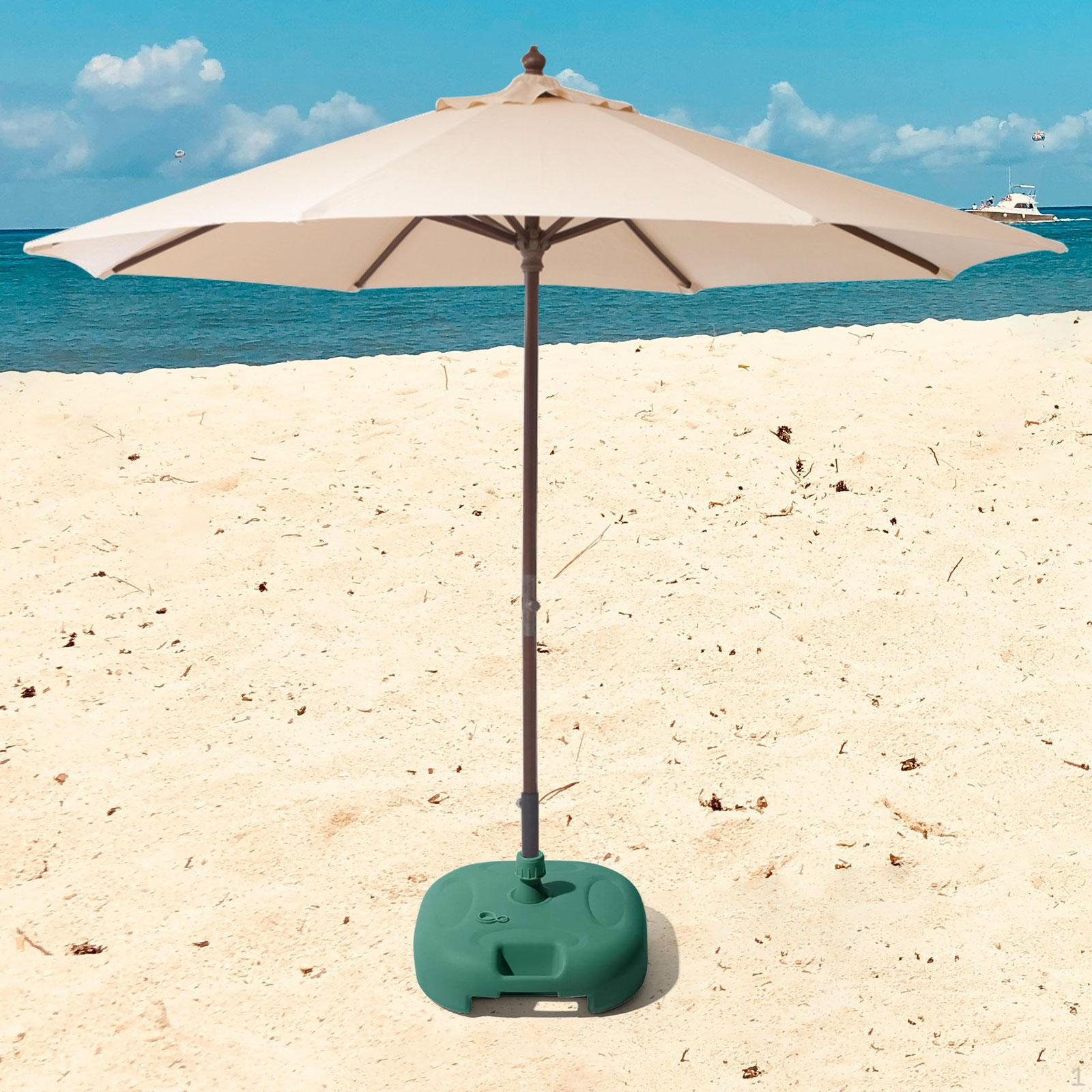 

Основание для зонта, заполняемое водой или песком, подходит в качестве уличного утяжелителя зелёный