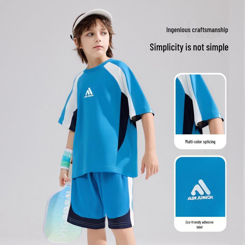 ASK JUNIOR Boys  Summer Breathable Mesh T-Shirt & Shorts Set 120