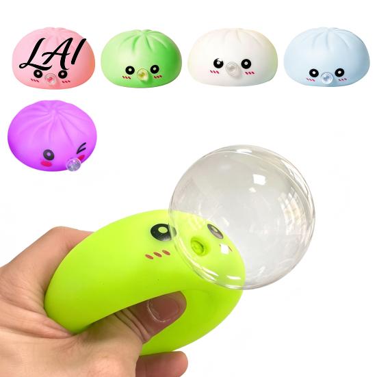 Decompression Sensory Toy Cartoon Expression Bubble Dumpling Stress Relief Steamed Bun Hand Relaxation Squeeze Fidget Tool Portable Reliever