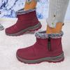 Fashion Casual Fabric Furry Snow Boots Women 2025 Winter Retro Thick Bottom Non Slip Hiking Shoes Warm Short Plush Side Zip Mom's Shoes