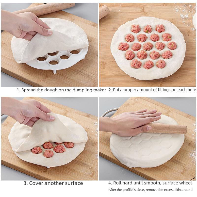 Kreativer Teigtaschenmacher mit 19 Löchern: Einfach zu verwendende Teigtaschenform und Quetschwerkzeug für den Haushalt.