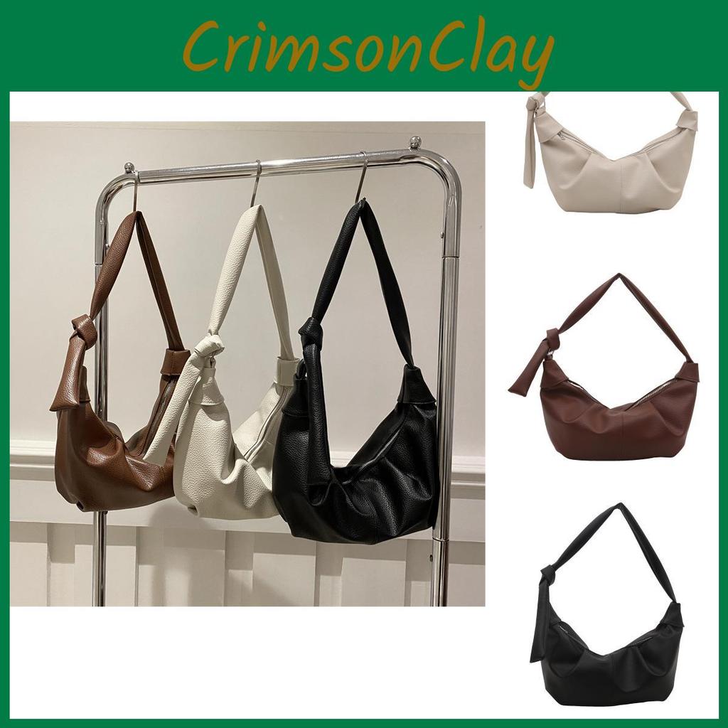 Modern Minimalist Dumpling Bag In Black White And Brown Perfect For Casual Outfits