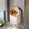 Kitchen Utensil Organizer Wall Mounted Cutlery Holder Kitchen Wall-Mounted Shelf Organizer With Dustproof Cover For Tableware