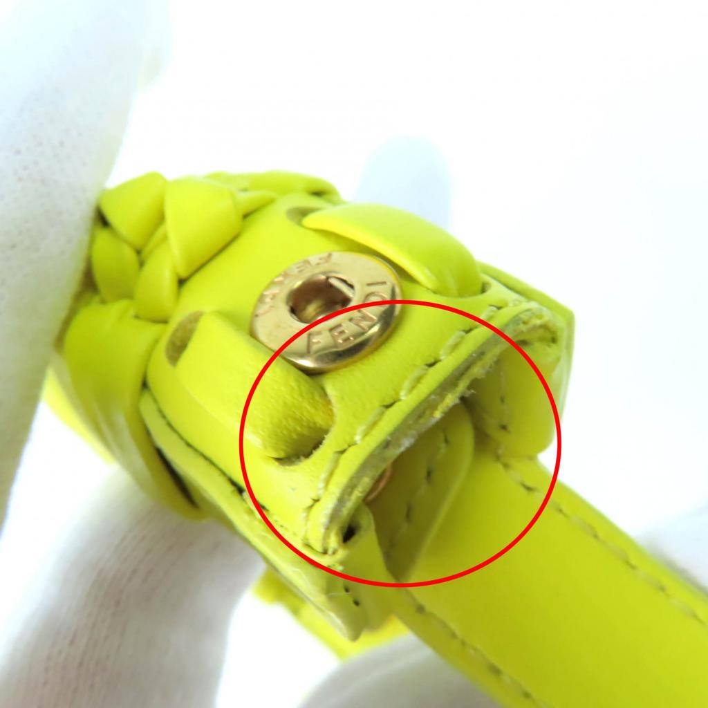 Great FENDI Peekaboo Leather Steering Wheel Cover yellow leather Women Used