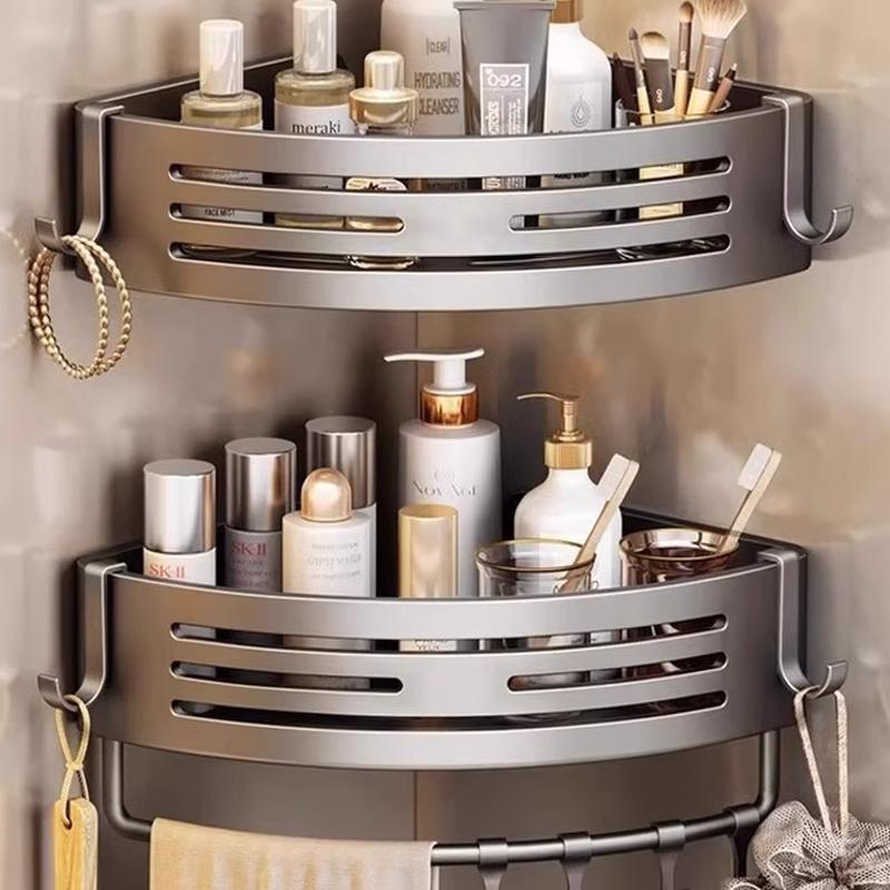 Yilv Punch-Free Aluminum Triangular Bathroom Shelf