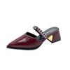 Beautiful fashion and high sense bag head half slippers women wear sandals summer with skirts high heels single shoes