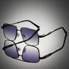 Square Metal Double Beam Men's Sunglasses Fashionable Light Luxury Casual Driving Sunglasses Personalized Colorful Sunglasses