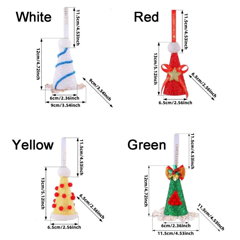 Handmade Cone‑Shaped Christmas Pendant Sequin Christmas Hat Ornament Home Party Supplies