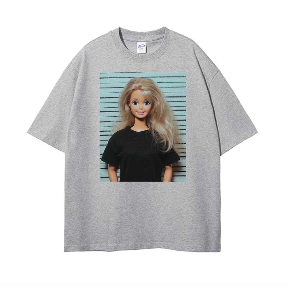 Mugshot Doll Meme Crying Happy Expression Doll Humor Print Tshirts Unisex Women Summer Fashion T Shirt High Quality Loose T Shirts