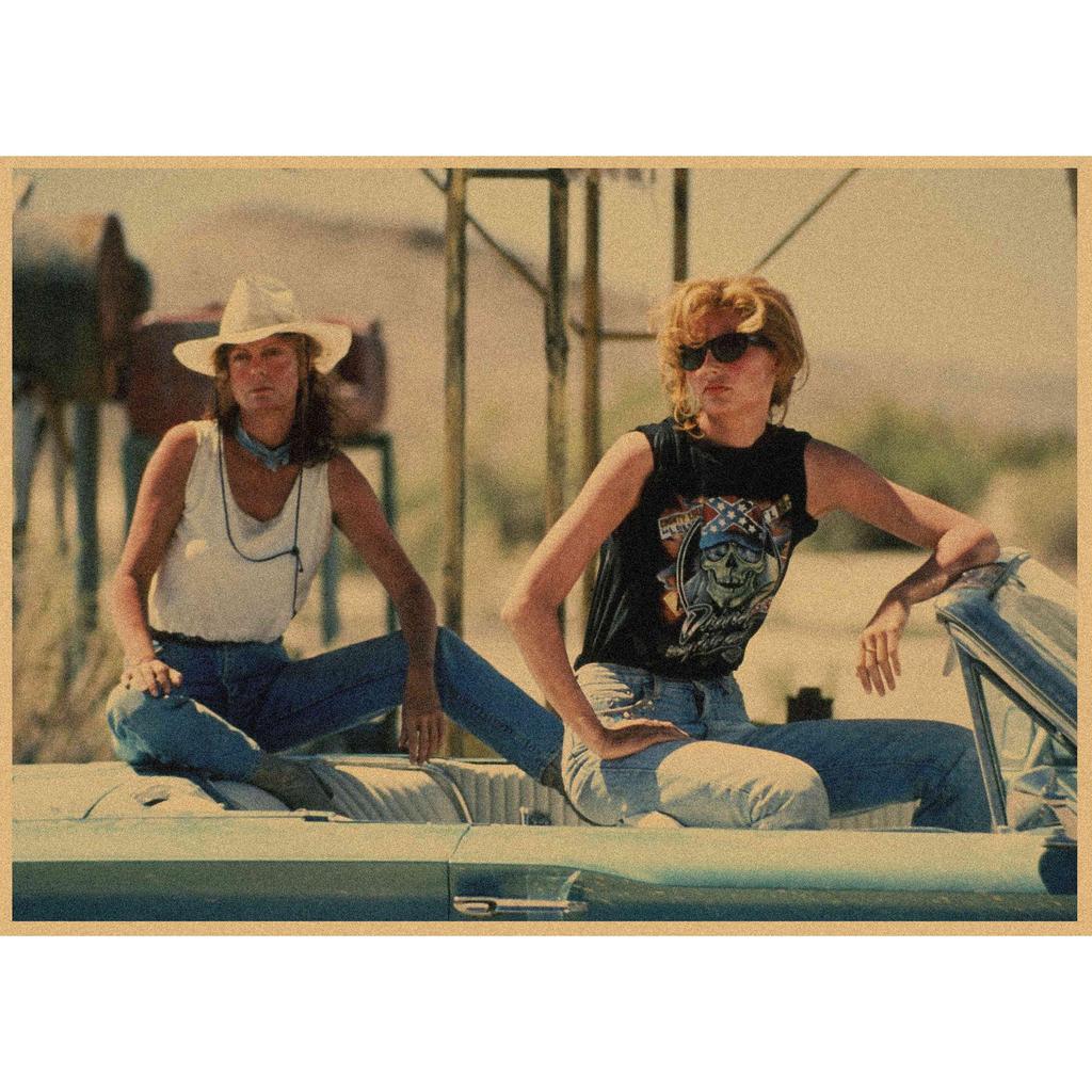 Thelma & Louise Retro Poster Kraftpapier Wandkunst Wandbild 364