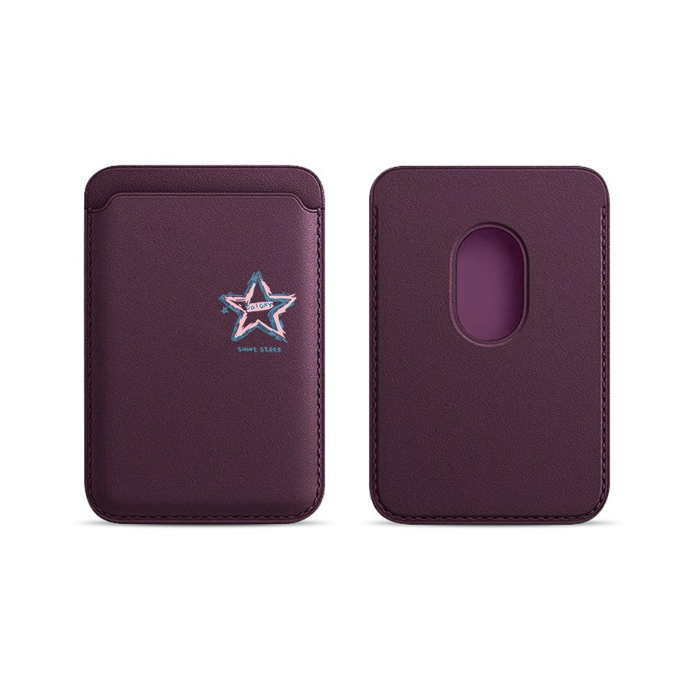 

Blue Hand Drawn Star Leather Phone Wallet Case For Magsafe Magnetic Slim Back Pocket Shockproof Durable Stylish Cover