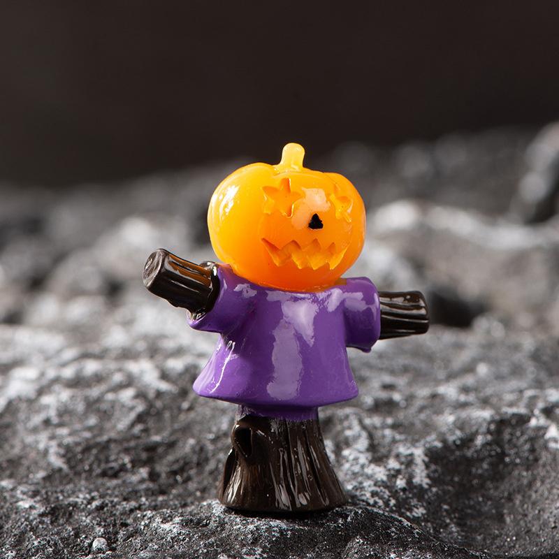 Micro Landscape Halloween Decoration Accessories Mummy Skull Wizard Face-free Monster Pumpkin Resin Small Ornaments