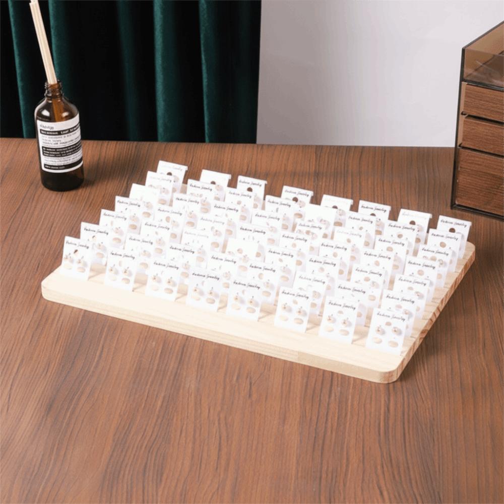 Premium Jewelry Display Stand Solid Wood Card Slot Ring Display Plate Card Storage