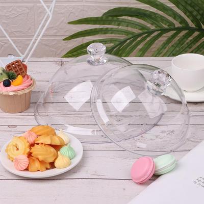Cake Plate Bread Fruit Display Holder Creative Acrylic Tempered Plastic Food Cover Dust Cover Round Dish Cover  Party Decoration