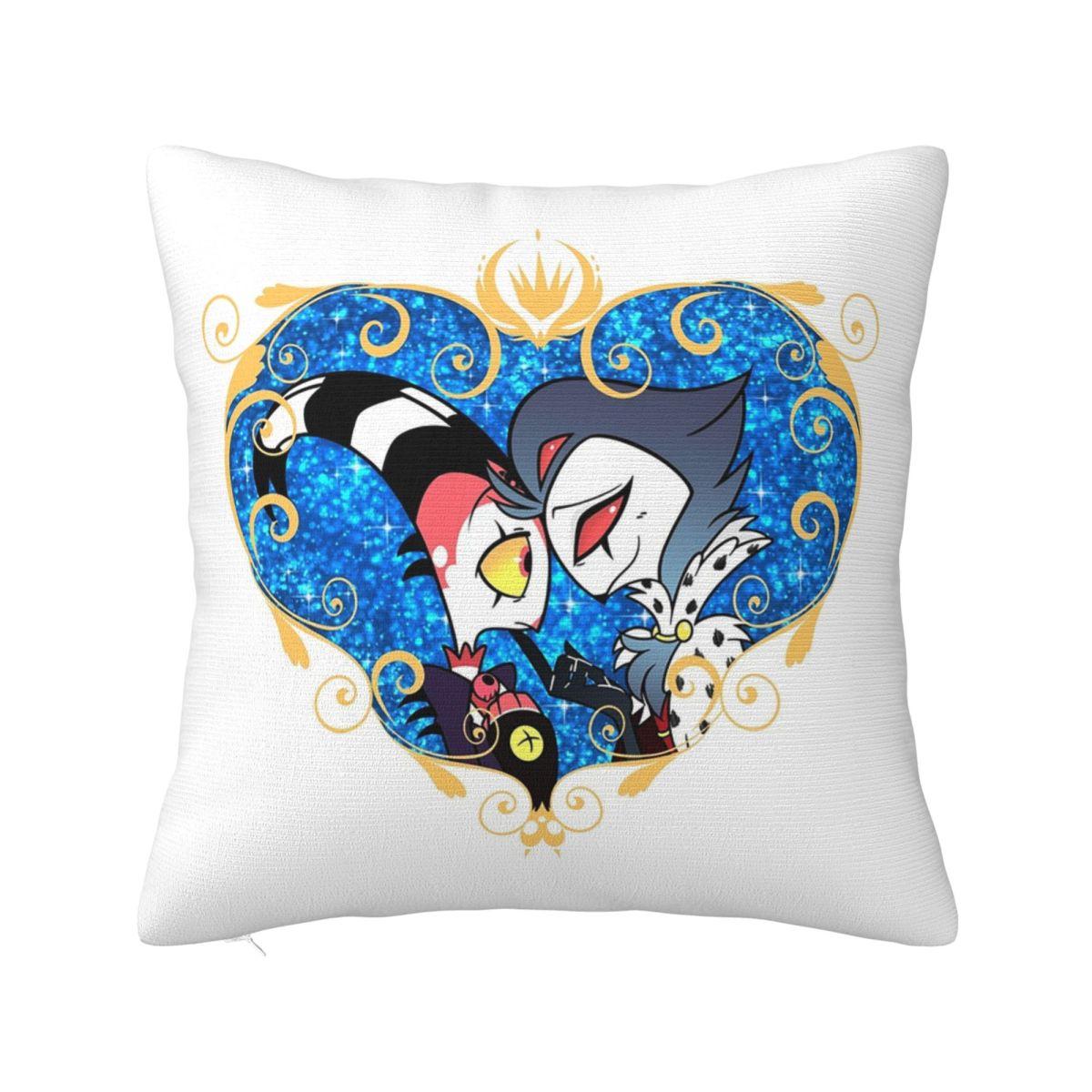 Helluva Boss Stolas And Blitzo Heart Frame Square Pillowcase Pillow Cover Cushion Decor Comfort Throw Pillow for Home Car 30x30 cm 12x12 in