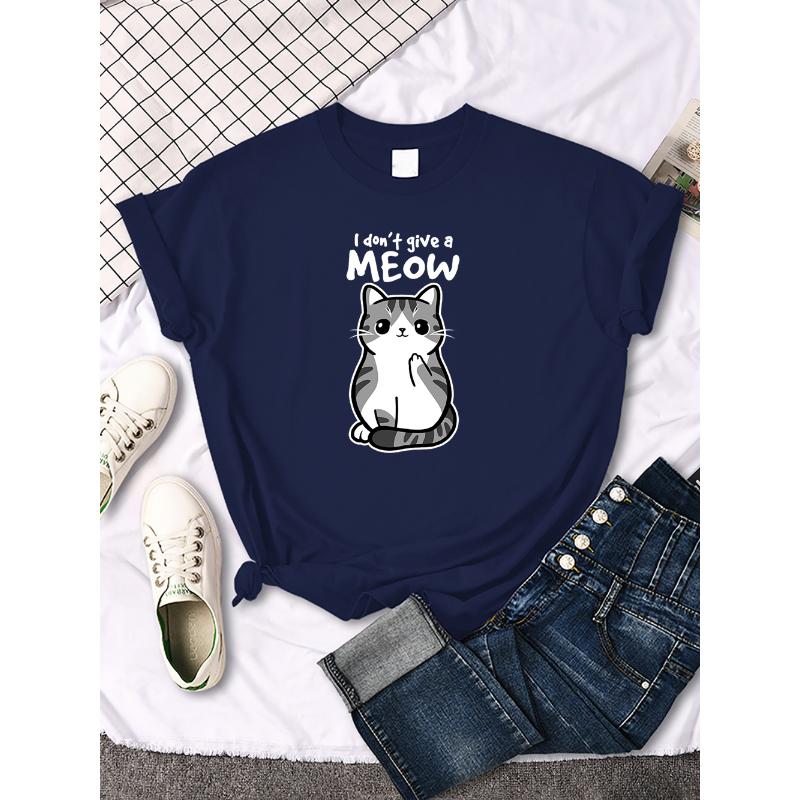 Lovely Cat Printing Women Tshirts Street Breathable New Short Sleeve Casual Fashion Tee Shirt Summer Cool Comfortable Clothing