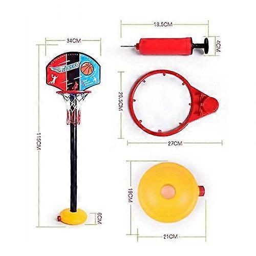 Kids Children Portable Basketball Hoops Set Stands Adjustable Height with Inflator Toys Outdoor Summer Garden