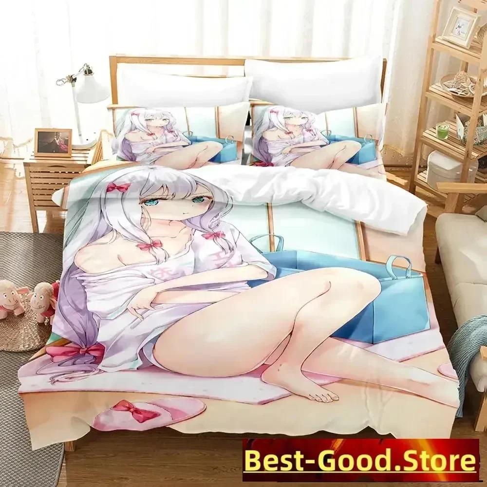 

Anime Izumi Sagiri Eromanga Sensei Bedding Set Duvet Cover Bed Set Quilt Cover Pillowcase Comforter King Queen Size Boys Adult EU Single(135*200cm)3pcs