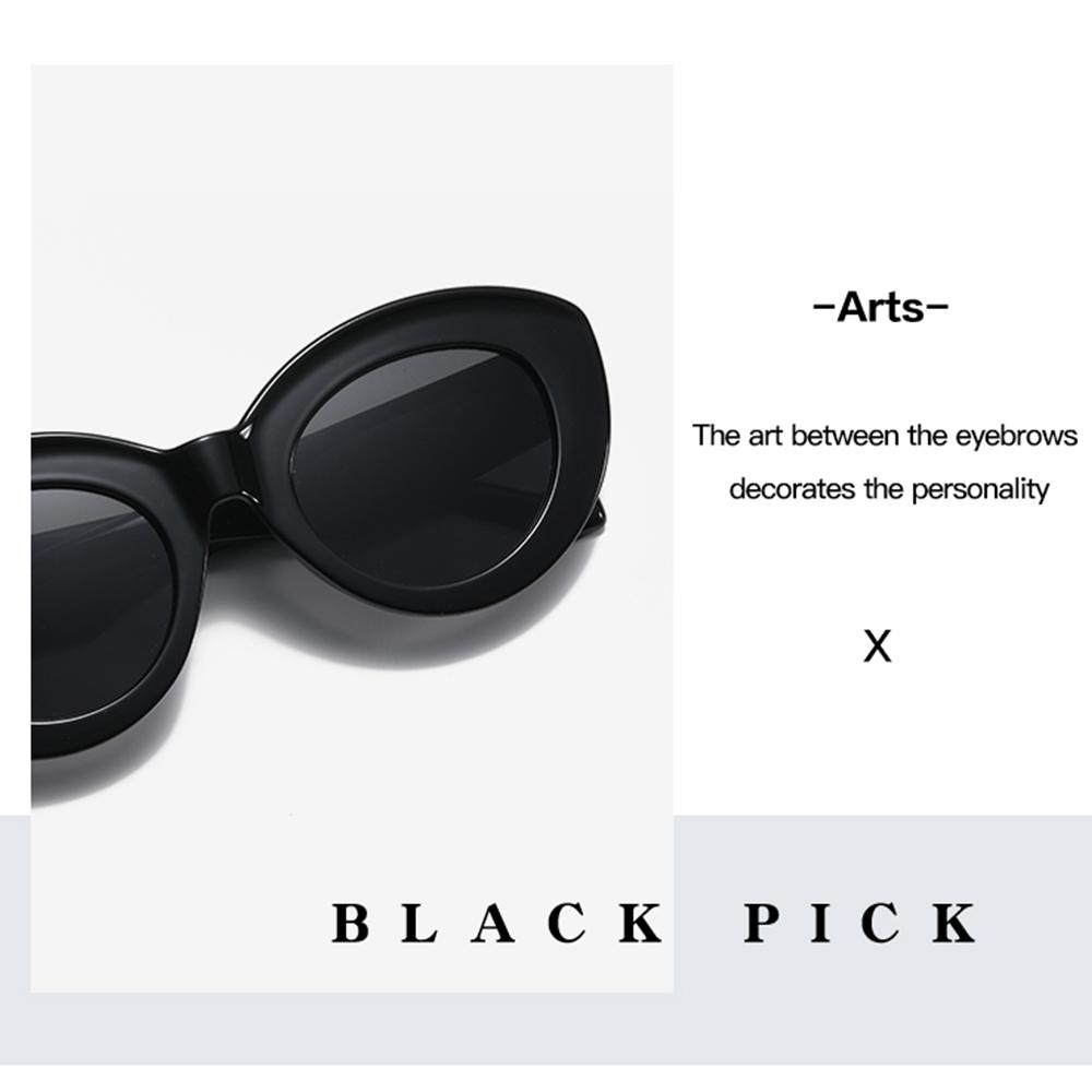 Trendy Eyewear Retro Sun Glasses Thick Frame Oversized Sunglasses Oval Sun Glasses