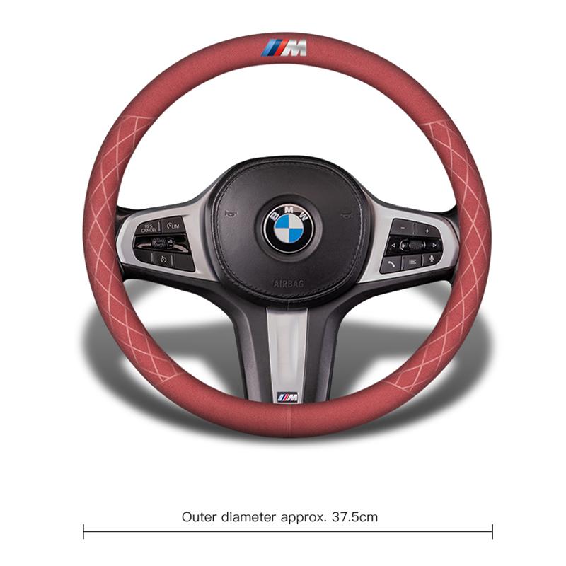 For BMW Car Steering Wheel Cover M X1 X3 X5 X6 G20 G30 E39 E46 E87 E90 E92 F10 F15 F30 Suede Suede Leather Accessories /Stickers rvbf26