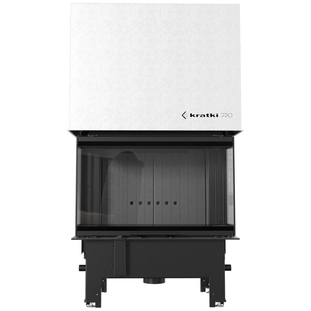 Steel fireplace KRATKI REGNOR 800/400 8 kW Ø 200 3-sided, black thermotec
