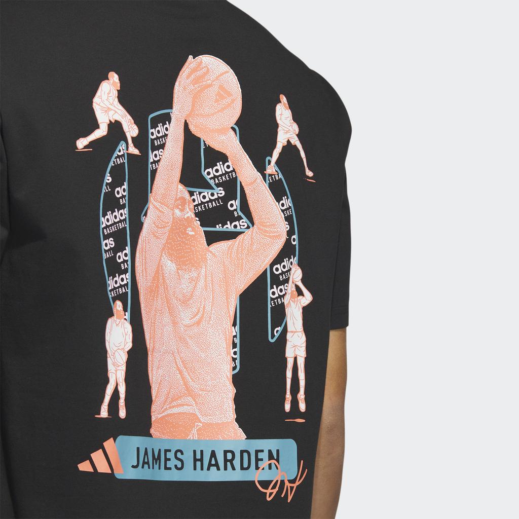 adidas Americké Vintage Grafický Potlač Basketbalové Okrúhly Výstrih Krátky Rukáv Tričko Pánske Vrchné Oblečenie Čierne HY0786