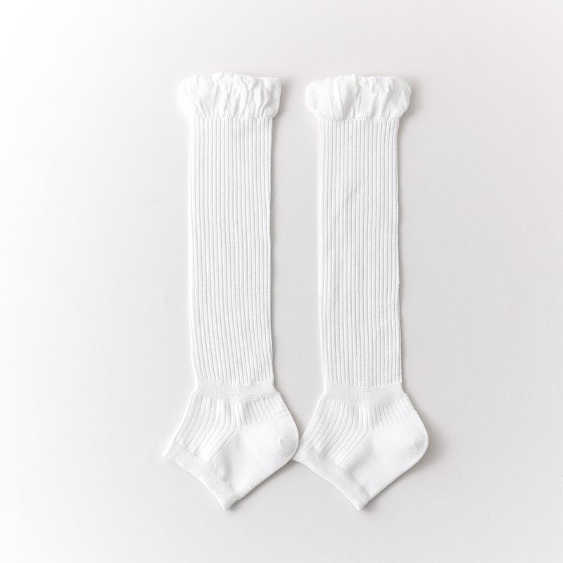 10Pair Bud Bubble Mouth Stockings Children Summer Thin And Knee Leg Cover Solid Color Stripped Calf Socks Long Stacking Socks