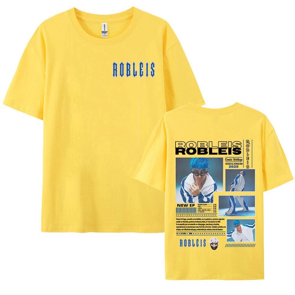 Rapper Robleis Album Tour 2025 Cover Tee Shirt Men Women Summer Harajuku High Street Oversized Tshirt Pop Music Cotton T Shirts