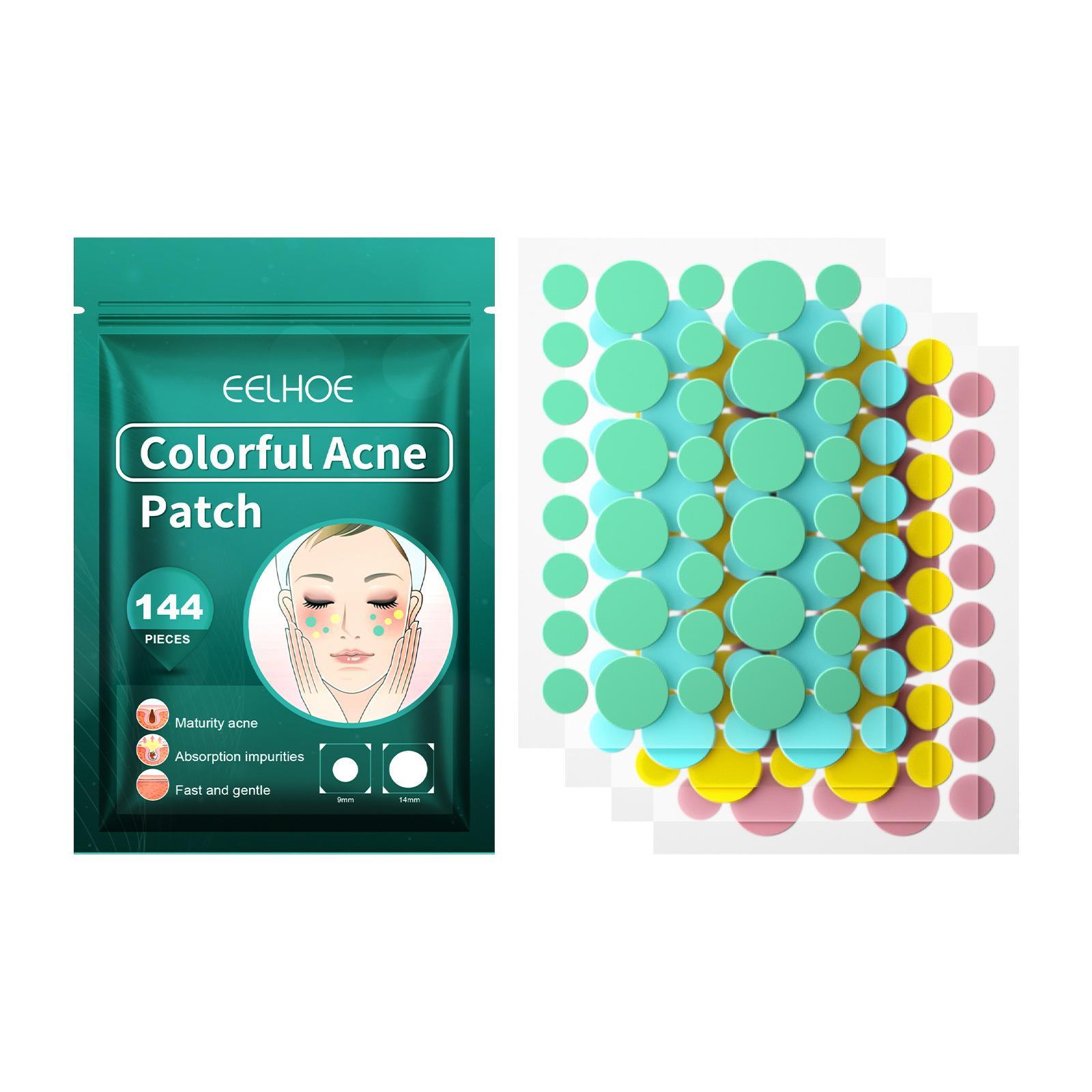 

EELHOE 114 патчів Водостійкий патч від прищів від прищів Наклейки Лікування акне Інструмент для видалення прищів Невидимий дихаючий патч від прищів Догляд за шкірою colour 144pcs/bag