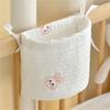 Baby Cot Hanging Storage Bag Bedside Hanging Storage Pocket Cotton Bag for Organizing Diapers & Toy Beside this crib