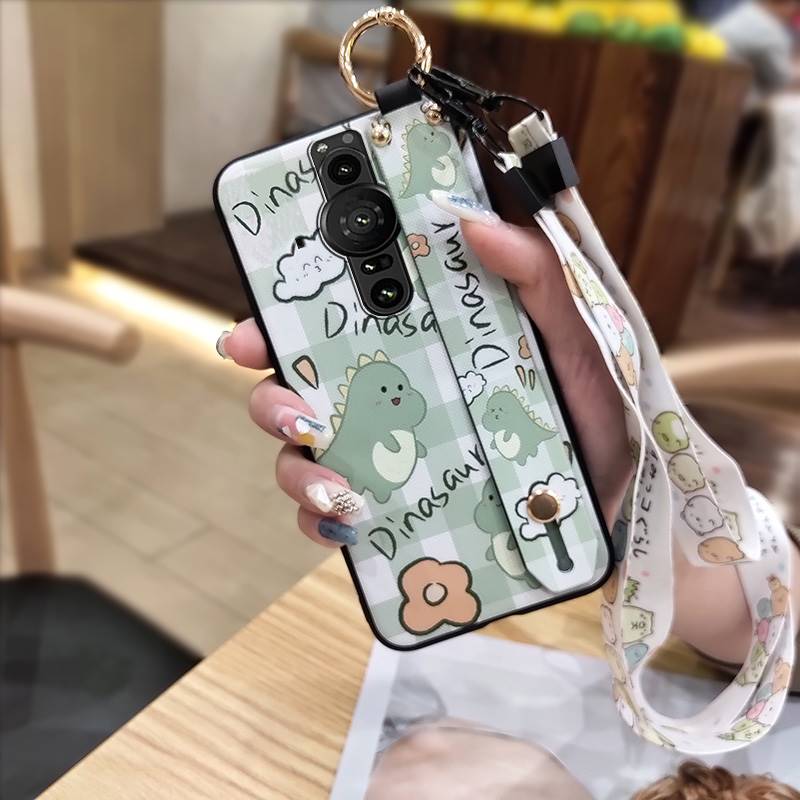 Shockproof Wristband Phone Case For Sony Xperia Pro-I Waterproof Fashion Design Wrist Strap Anti-knock Protective Cute