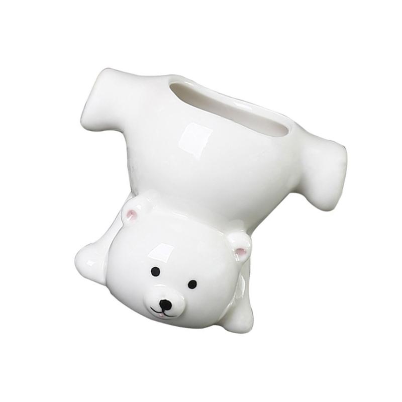 Novelty Upside Down Bear Planter Handcrafted Lovely Bear Plant Pot For Plant And Office Accessories