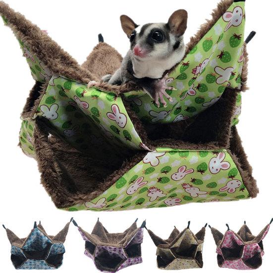 3-Layer Warm Hamster Rat Hanging Hammock Swing Cage Sleeping Nest Pet Supplies