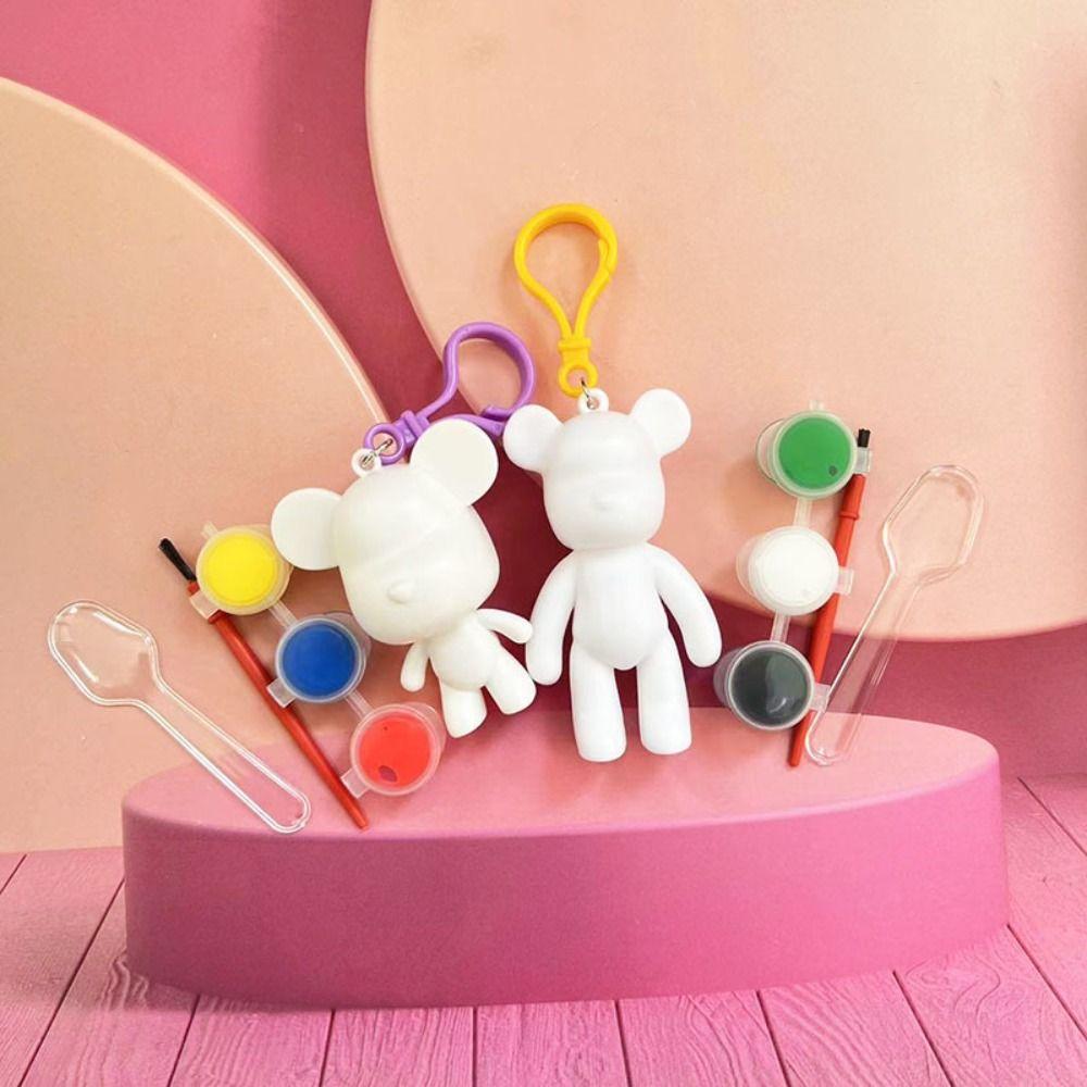 Fluid Trend Bear Fluid Bear Pendant Paint Material Pack Violent Bear Keychain Set  Small Gifts