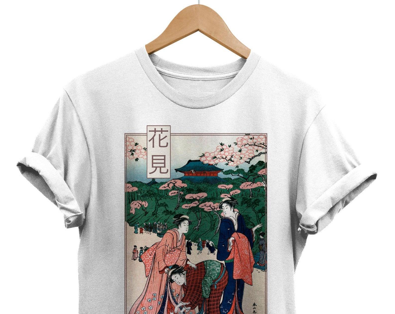 Vintage Japanese T-shirt: Cherry Blossom Scenery Graphic Tee 3XL