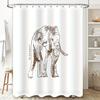 unframed Elephant Shower Curtain Woodland Animal Bathroom Decor Nature Forest Wildlife Washable Liner Modern Farmhouse Home Deco