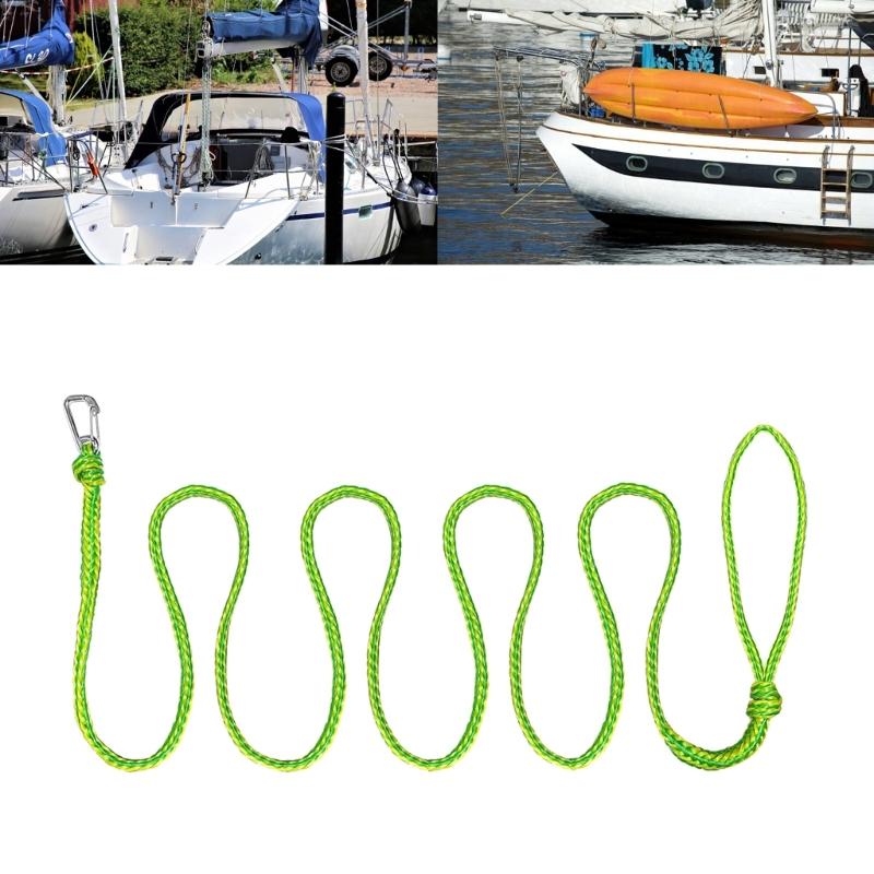 Nylons Kayaks Tow Rope with Clip  Dock Line Mooring Rope  Highly Visibleness Marine Braids Rope Kayaks Tow Line