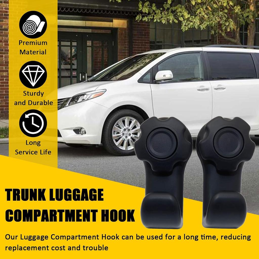 Trunk Luggage Compartment Hook Fit For Toyota Sienna Camry Avalon Venza | 2Pcs Black Color Fit For Toyota Sienna 2011-2014,Camry 2009-2022,Avalon
